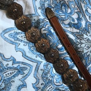 Silver Western Studded Leather Belt